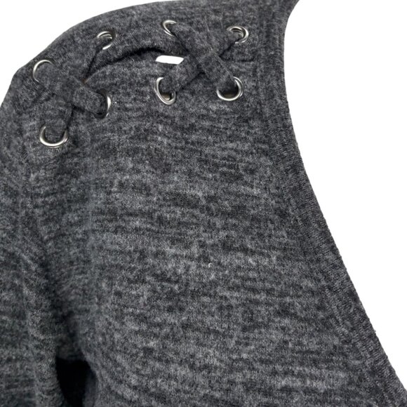 Torrid Women Sweater Super Soft Plush V Neck Lace Up Shoulder Detail Plus 2 | 2X - Picture 5 of 14